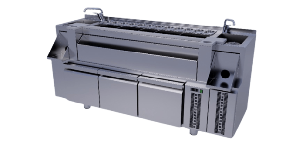 estacion cocteleria doble refrigerada nevera integrada acero 8mm doble residuo br0820 estacion cocteleria doble refrigerada nevera integrada acero 8mm doble residuo br0820