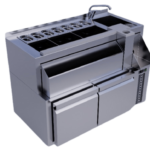 estacion individual refrigerada nevera integrada acero 8mm cajoneras br0812