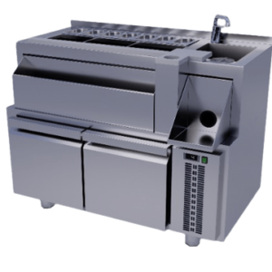 estacion individual refrigerada nevera integrada acero 8mm speedrail br0812